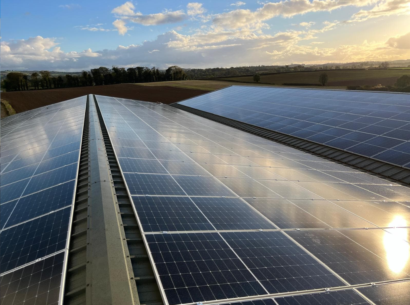 solar panels on roof